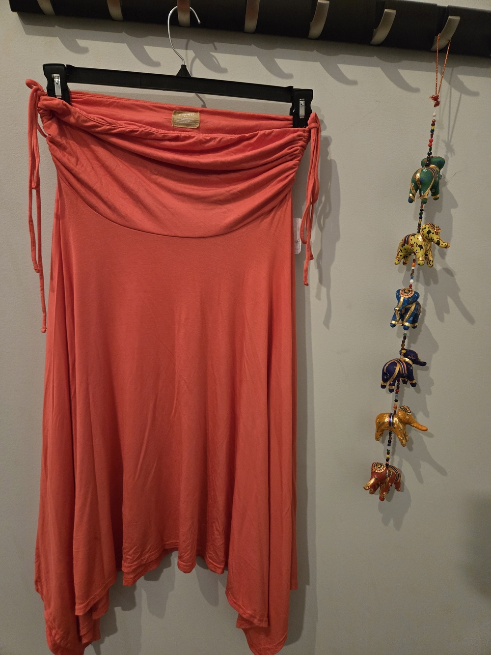 Free People Coral Asymmetrical Skirt Dress